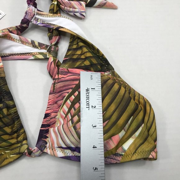 Shade And Shore Women's Sz. Medium 8-10 Tall Triangle Ring Detail Bikini Top New - Picture 11 of 14